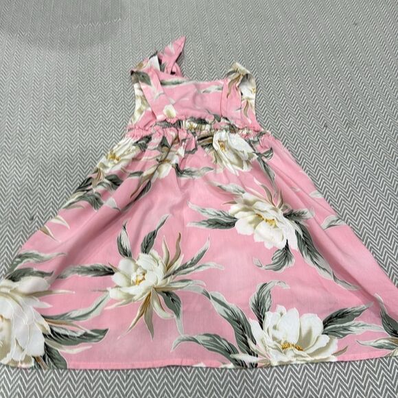 Pink Pleated Hawaiian Dress with Scoop Neck for Girls 24 Months - Picture 3 of 3